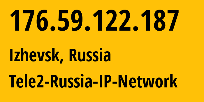 IP address 176.59.122.187 (Izhevsk, Udmurtiya Republic, Russia) get location, coordinates on map, ISP provider AS39374 Tele2-Russia-IP-Network // who is provider of ip address 176.59.122.187, whose IP address