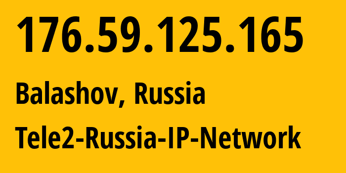 IP address 176.59.125.165 get location, coordinates on map, ISP provider AS39374 Tele2-Russia-IP-Network // who is provider of ip address 176.59.125.165, whose IP address
