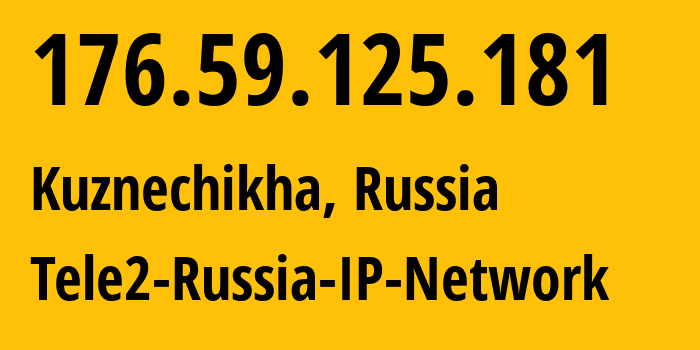 IP-адрес 176.59.125.181 (Нижний Новгород, Нижегородская Область, Россия) определить местоположение, координаты на карте, ISP провайдер AS39374 Tele2-Russia-IP-Network // кто провайдер айпи-адреса 176.59.125.181