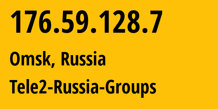 IP-адрес 176.59.128.7 (Омск, Омская Область, Россия) определить местоположение, координаты на карте, ISP провайдер AS41330 Tele2-Russia-Groups // кто провайдер айпи-адреса 176.59.128.7