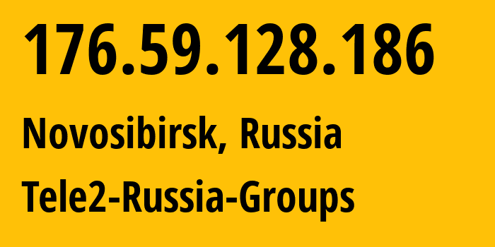 IP address 176.59.128.186 (Novosibirsk, Novosibirsk Oblast, Russia) get location, coordinates on map, ISP provider AS41330 Tele2-Russia-Groups // who is provider of ip address 176.59.128.186, whose IP address