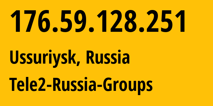 IP address 176.59.128.251 (Ussuriysk, Primorye, Russia) get location, coordinates on map, ISP provider AS41330 Tele2-Russia-Groups // who is provider of ip address 176.59.128.251, whose IP address