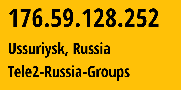 IP address 176.59.128.252 (Ussuriysk, Primorye, Russia) get location, coordinates on map, ISP provider AS41330 Tele2-Russia-Groups // who is provider of ip address 176.59.128.252, whose IP address