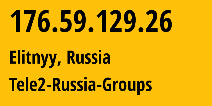 IP-адрес 176.59.129.26 (Элитный, Новосибирская Область, Россия) определить местоположение, координаты на карте, ISP провайдер AS41330 Tele2-Russia-Groups // кто провайдер айпи-адреса 176.59.129.26