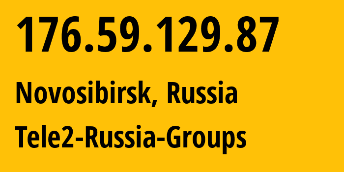 IP-адрес 176.59.129.87 (Новосибирск, Новосибирская область, Россия) определить местоположение, координаты на карте, ISP провайдер AS41330 Tele2-Russia-Groups // кто провайдер айпи-адреса 176.59.129.87