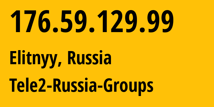 IP-адрес 176.59.129.99 (Элитный, Новосибирская Область, Россия) определить местоположение, координаты на карте, ISP провайдер AS41330 Tele2-Russia-Groups // кто провайдер айпи-адреса 176.59.129.99