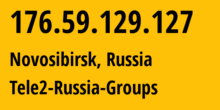 IP address 176.59.129.127 (Novosibirsk, Novosibirsk Oblast, Russia) get location, coordinates on map, ISP provider AS41330 Tele2-Russia-Groups // who is provider of ip address 176.59.129.127, whose IP address