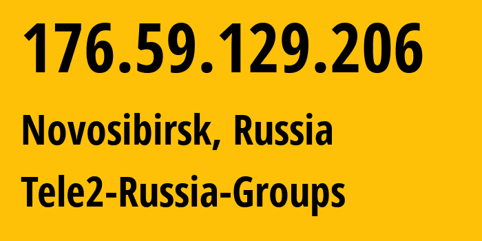 IP address 176.59.129.206 (Novosibirsk, Novosibirsk Oblast, Russia) get location, coordinates on map, ISP provider AS41330 Tele2-Russia-Groups // who is provider of ip address 176.59.129.206, whose IP address