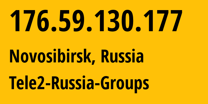 IP-адрес 176.59.130.177 (Новосибирск, Новосибирская Область, Россия) определить местоположение, координаты на карте, ISP провайдер AS41330 Tele2-Russia-Groups // кто провайдер айпи-адреса 176.59.130.177