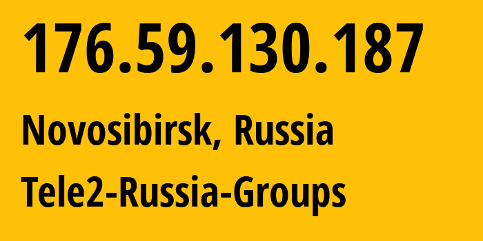 IP address 176.59.130.187 (Novosibirsk, Novosibirsk Oblast, Russia) get location, coordinates on map, ISP provider AS41330 Tele2-Russia-Groups // who is provider of ip address 176.59.130.187, whose IP address