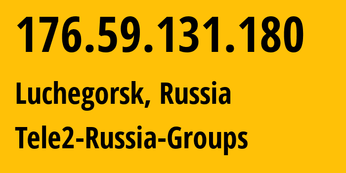 IP-адрес 176.59.131.180 (Лучегорск, Приморский Край, Россия) определить местоположение, координаты на карте, ISP провайдер AS41330 Tele2-Russia-Groups // кто провайдер айпи-адреса 176.59.131.180