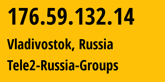 IP address 176.59.132.14 (Vladivostok, Primorye, Russia) get location, coordinates on map, ISP provider AS41330 Tele2-Russia-Groups // who is provider of ip address 176.59.132.14, whose IP address