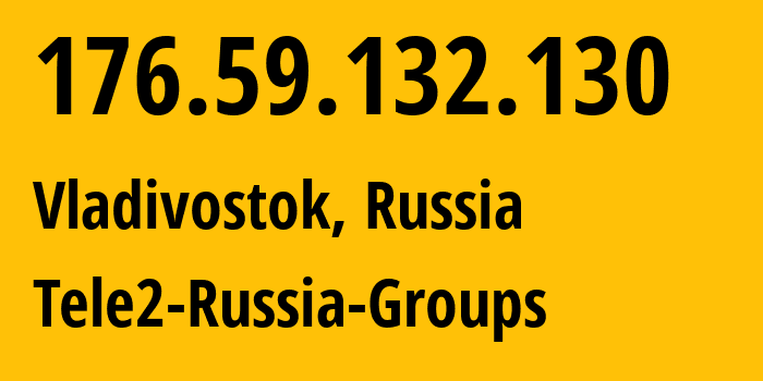 IP-адрес 176.59.132.130 (Владивосток, Приморский Край, Россия) определить местоположение, координаты на карте, ISP провайдер AS41330 Tele2-Russia-Groups // кто провайдер айпи-адреса 176.59.132.130