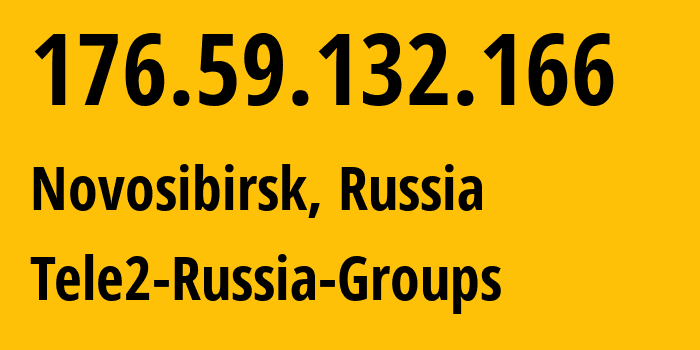 IP address 176.59.132.166 (Novosibirsk, Novosibirsk Oblast, Russia) get location, coordinates on map, ISP provider AS41330 Tele2-Russia-Groups // who is provider of ip address 176.59.132.166, whose IP address