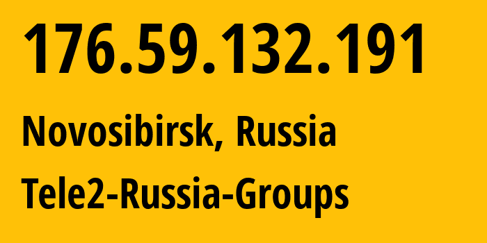 IP address 176.59.132.191 (Novosibirsk, Novosibirsk Oblast, Russia) get location, coordinates on map, ISP provider AS41330 Tele2-Russia-Groups // who is provider of ip address 176.59.132.191, whose IP address