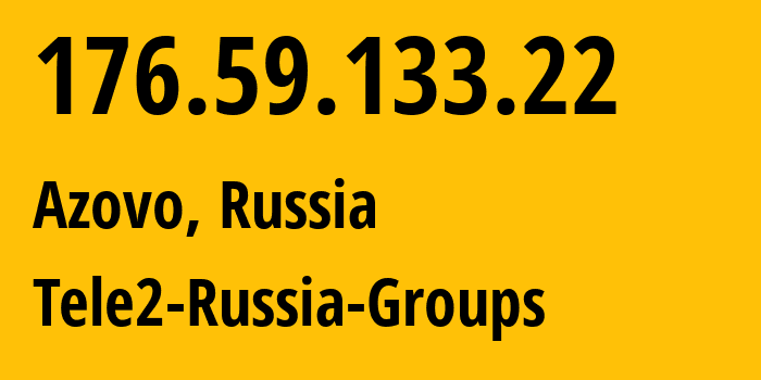 IP-адрес 176.59.133.22 (Азово, Омская Область, Россия) определить местоположение, координаты на карте, ISP провайдер AS41330 Tele2-Russia-Groups // кто провайдер айпи-адреса 176.59.133.22