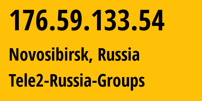 IP address 176.59.133.54 (Novosibirsk, Novosibirsk Oblast, Russia) get location, coordinates on map, ISP provider AS41330 Tele2-Russia-Groups // who is provider of ip address 176.59.133.54, whose IP address