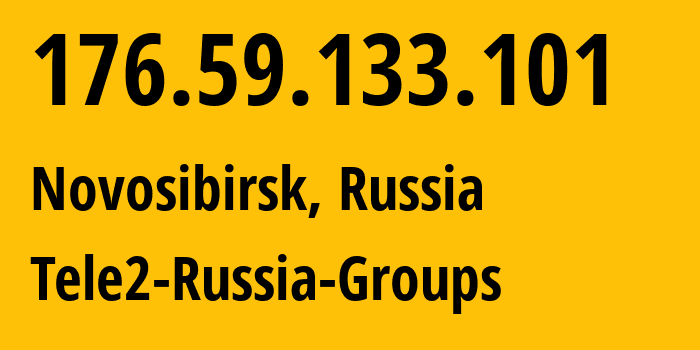 IP address 176.59.133.101 (Novosibirsk, Novosibirsk Oblast, Russia) get location, coordinates on map, ISP provider AS41330 Tele2-Russia-Groups // who is provider of ip address 176.59.133.101, whose IP address