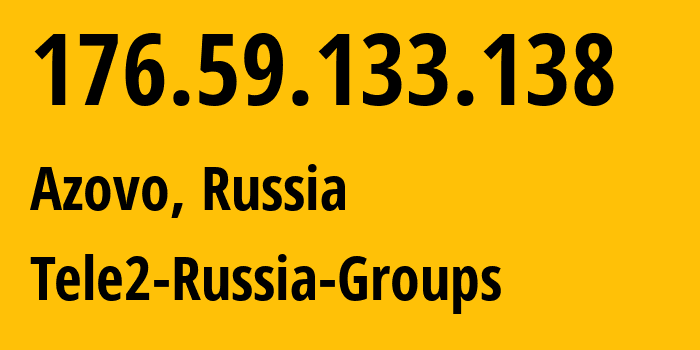 IP-адрес 176.59.133.138 (Азово, Омская Область, Россия) определить местоположение, координаты на карте, ISP провайдер AS41330 Tele2-Russia-Groups // кто провайдер айпи-адреса 176.59.133.138