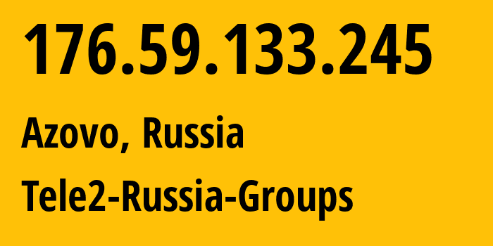 IP-адрес 176.59.133.245 (Азово, Омская Область, Россия) определить местоположение, координаты на карте, ISP провайдер AS41330 Tele2-Russia-Groups // кто провайдер айпи-адреса 176.59.133.245