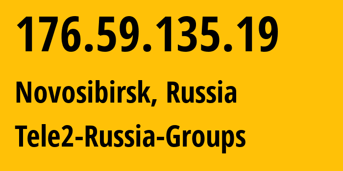 IP address 176.59.135.19 (Novosibirsk, Novosibirsk Oblast, Russia) get location, coordinates on map, ISP provider AS41330 Tele2-Russia-Groups // who is provider of ip address 176.59.135.19, whose IP address