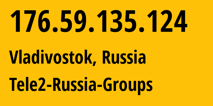 IP-адрес 176.59.135.124 (Владивосток, Приморский Край, Россия) определить местоположение, координаты на карте, ISP провайдер AS41330 Tele2-Russia-Groups // кто провайдер айпи-адреса 176.59.135.124