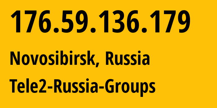 IP address 176.59.136.179 (Novosibirsk, Novosibirsk Oblast, Russia) get location, coordinates on map, ISP provider AS41330 Tele2-Russia-Groups // who is provider of ip address 176.59.136.179, whose IP address