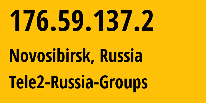 IP address 176.59.137.2 (Novosibirsk, Novosibirsk Oblast, Russia) get location, coordinates on map, ISP provider AS41330 Tele2-Russia-Groups // who is provider of ip address 176.59.137.2, whose IP address