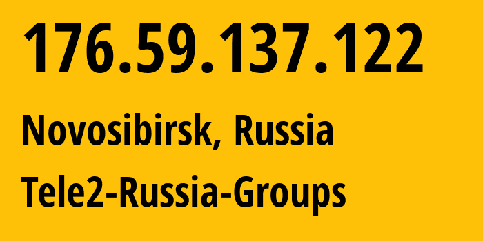 IP address 176.59.137.122 (Novosibirsk, Novosibirsk Oblast, Russia) get location, coordinates on map, ISP provider AS41330 Tele2-Russia-Groups // who is provider of ip address 176.59.137.122, whose IP address