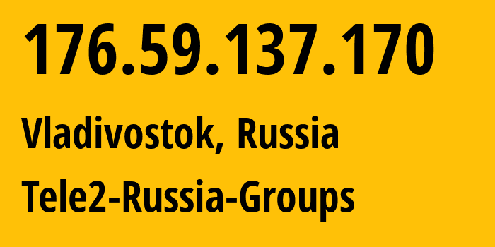 IP address 176.59.137.170 (Vladivostok, Primorye, Russia) get location, coordinates on map, ISP provider AS41330 Tele2-Russia-Groups // who is provider of ip address 176.59.137.170, whose IP address