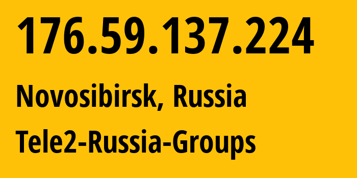 IP-адрес 176.59.137.224 (Новосибирск, Новосибирская Область, Россия) определить местоположение, координаты на карте, ISP провайдер AS41330 Tele2-Russia-Groups // кто провайдер айпи-адреса 176.59.137.224