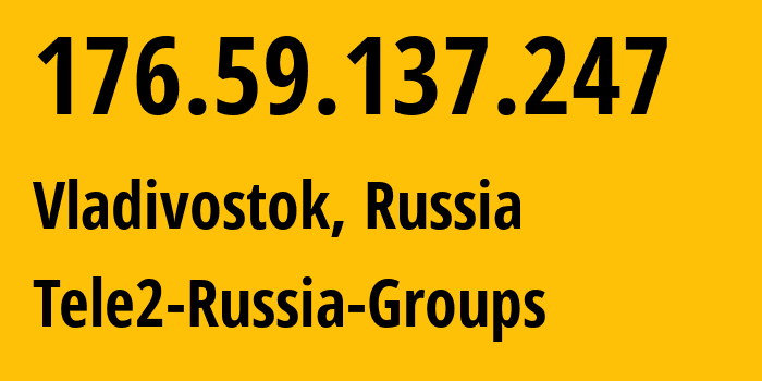 IP-адрес 176.59.137.247 (Владивосток, Приморский Край, Россия) определить местоположение, координаты на карте, ISP провайдер AS41330 Tele2-Russia-Groups // кто провайдер айпи-адреса 176.59.137.247