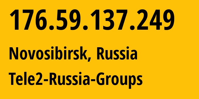 IP address 176.59.137.249 (Novosibirsk, Novosibirsk Oblast, Russia) get location, coordinates on map, ISP provider AS41330 Tele2-Russia-Groups // who is provider of ip address 176.59.137.249, whose IP address