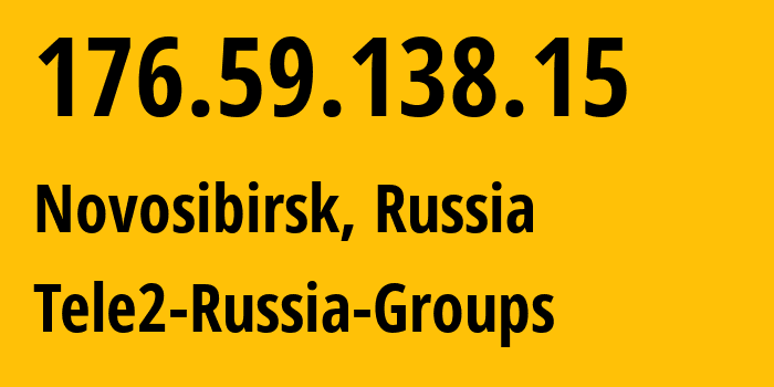 IP address 176.59.138.15 (Novosibirsk, Novosibirsk Oblast, Russia) get location, coordinates on map, ISP provider AS41330 Tele2-Russia-Groups // who is provider of ip address 176.59.138.15, whose IP address