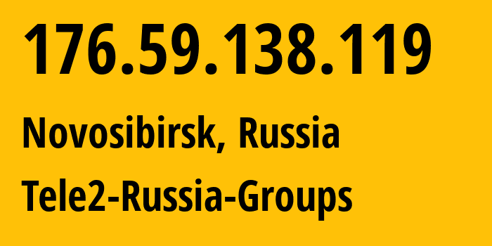 IP address 176.59.138.119 (Novosibirsk, Novosibirsk Oblast, Russia) get location, coordinates on map, ISP provider AS41330 Tele2-Russia-Groups // who is provider of ip address 176.59.138.119, whose IP address