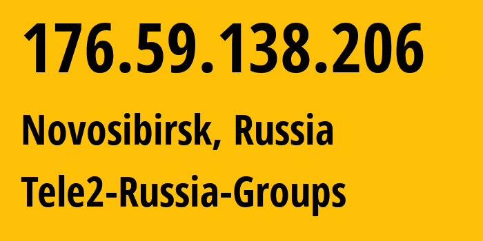 IP address 176.59.138.206 (Novosibirsk, Novosibirsk Oblast, Russia) get location, coordinates on map, ISP provider AS41330 Tele2-Russia-Groups // who is provider of ip address 176.59.138.206, whose IP address