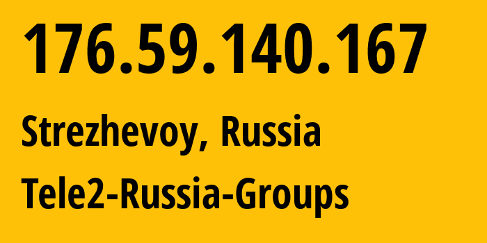 IP address 176.59.140.167 (Strezhevoy, Tomsk Oblast, Russia) get location, coordinates on map, ISP provider AS41330 Tele2-Russia-Groups // who is provider of ip address 176.59.140.167, whose IP address