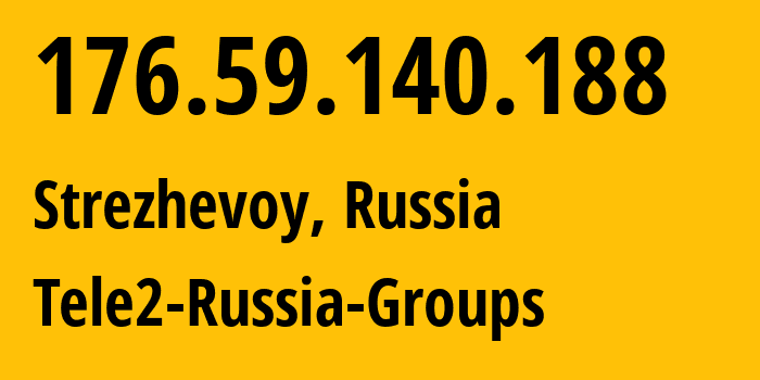 IP address 176.59.140.188 (Strezhevoy, Tomsk Oblast, Russia) get location, coordinates on map, ISP provider AS41330 Tele2-Russia-Groups // who is provider of ip address 176.59.140.188, whose IP address