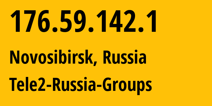 IP address 176.59.142.1 (Novosibirsk, Novosibirsk Oblast, Russia) get location, coordinates on map, ISP provider AS41330 Tele2-Russia-Groups // who is provider of ip address 176.59.142.1, whose IP address