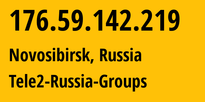 IP address 176.59.142.219 (Novosibirsk, Novosibirsk Oblast, Russia) get location, coordinates on map, ISP provider AS41330 Tele2-Russia-Groups // who is provider of ip address 176.59.142.219, whose IP address