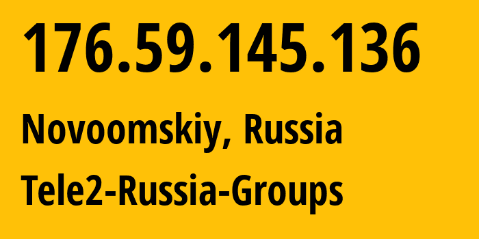 IP address 176.59.145.136 (Novoomskiy, Omsk Oblast, Russia) get location, coordinates on map, ISP provider AS41330 Tele2-Russia-Groups // who is provider of ip address 176.59.145.136, whose IP address