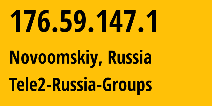 IP address 176.59.147.1 (Novosibirsk, Novosibirsk Oblast, Russia) get location, coordinates on map, ISP provider AS41330 Tele2-Russia-Groups // who is provider of ip address 176.59.147.1, whose IP address