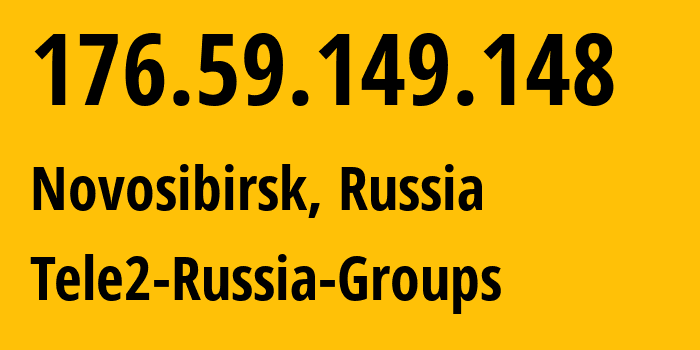 IP address 176.59.149.148 (Novosibirsk, Novosibirsk Oblast, Russia) get location, coordinates on map, ISP provider AS41330 Tele2-Russia-Groups // who is provider of ip address 176.59.149.148, whose IP address