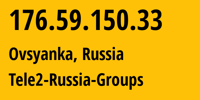 IP address 176.59.150.33 (Ovsyanka, Krasnoyarsk Krai, Russia) get location, coordinates on map, ISP provider AS41330 Tele2-Russia-Groups // who is provider of ip address 176.59.150.33, whose IP address