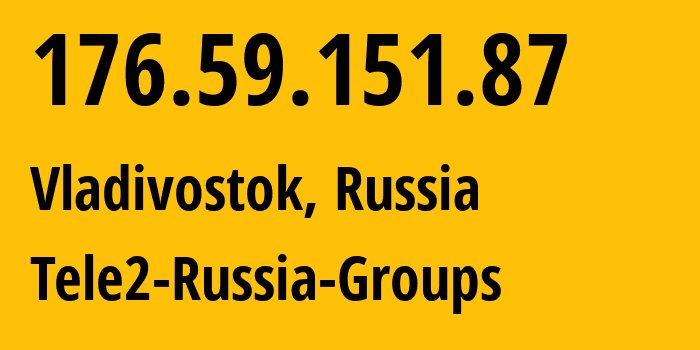 IP-адрес 176.59.151.87 (Владивосток, Приморский Край, Россия) определить местоположение, координаты на карте, ISP провайдер AS41330 Tele2-Russia-Groups // кто провайдер айпи-адреса 176.59.151.87