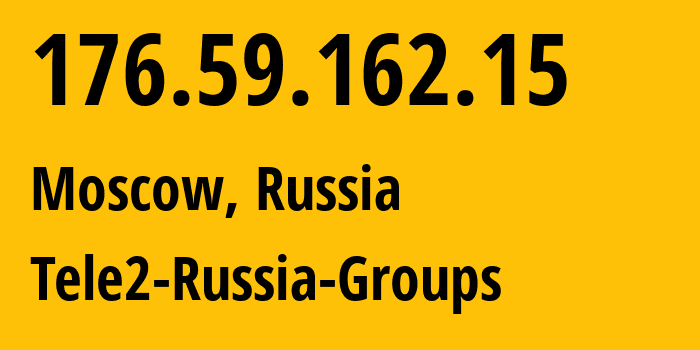 IP address 176.59.162.15 get location, coordinates on map, ISP provider AS12958 Tele2-Russia-Groups // who is provider of ip address 176.59.162.15, whose IP address