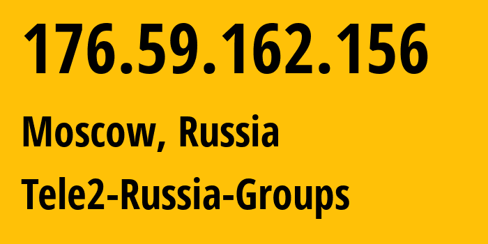 IP address 176.59.162.156 (Moscow, Moscow, Russia) get location, coordinates on map, ISP provider AS12958 Tele2-Russia-Groups // who is provider of ip address 176.59.162.156, whose IP address