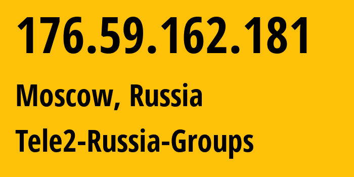 IP-адрес 176.59.162.181 (Москва, Москва, Россия) определить местоположение, координаты на карте, ISP провайдер AS12958 Tele2-Russia-Groups // кто провайдер айпи-адреса 176.59.162.181