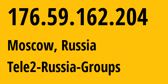 IP address 176.59.162.204 (Moscow, Moscow, Russia) get location, coordinates on map, ISP provider AS12958 Tele2-Russia-Groups // who is provider of ip address 176.59.162.204, whose IP address