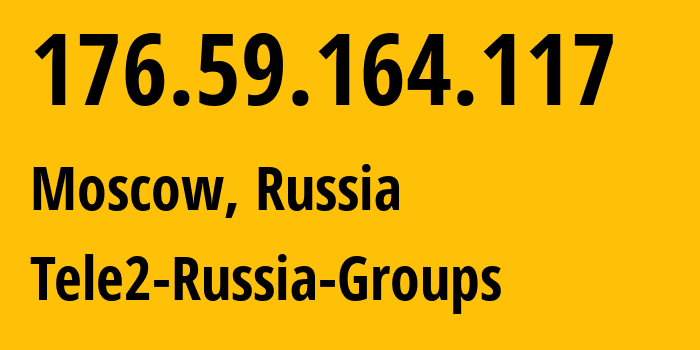 IP-адрес 176.59.164.117 (Москва, Москва, Россия) определить местоположение, координаты на карте, ISP провайдер AS12958 Tele2-Russia-Groups // кто провайдер айпи-адреса 176.59.164.117